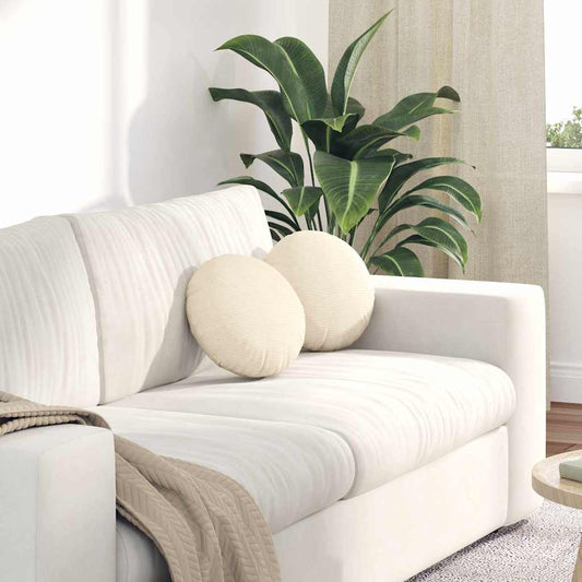 Sitzkissen 2 pcs Creme Ø 30 cm Cordstoff