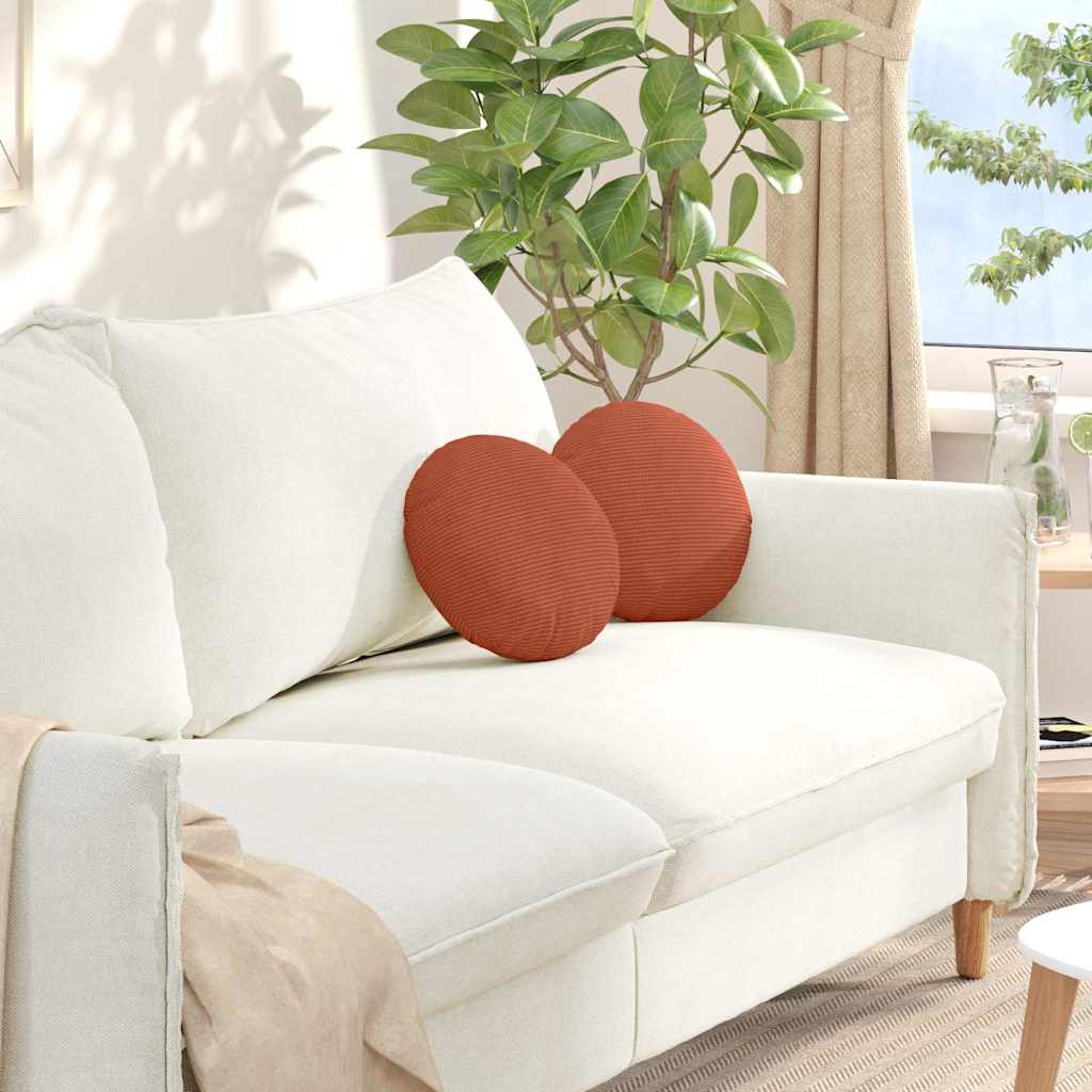 Sitzkissen 2 pcs Rot-Orange Ø 30 cm Cordstoff