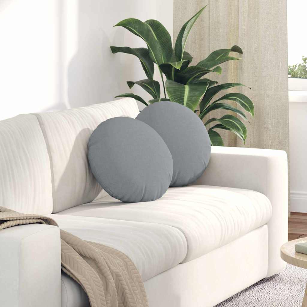 Coussins de chaise 2 pcs Gris clair Ø40 x 13 cm Tissu