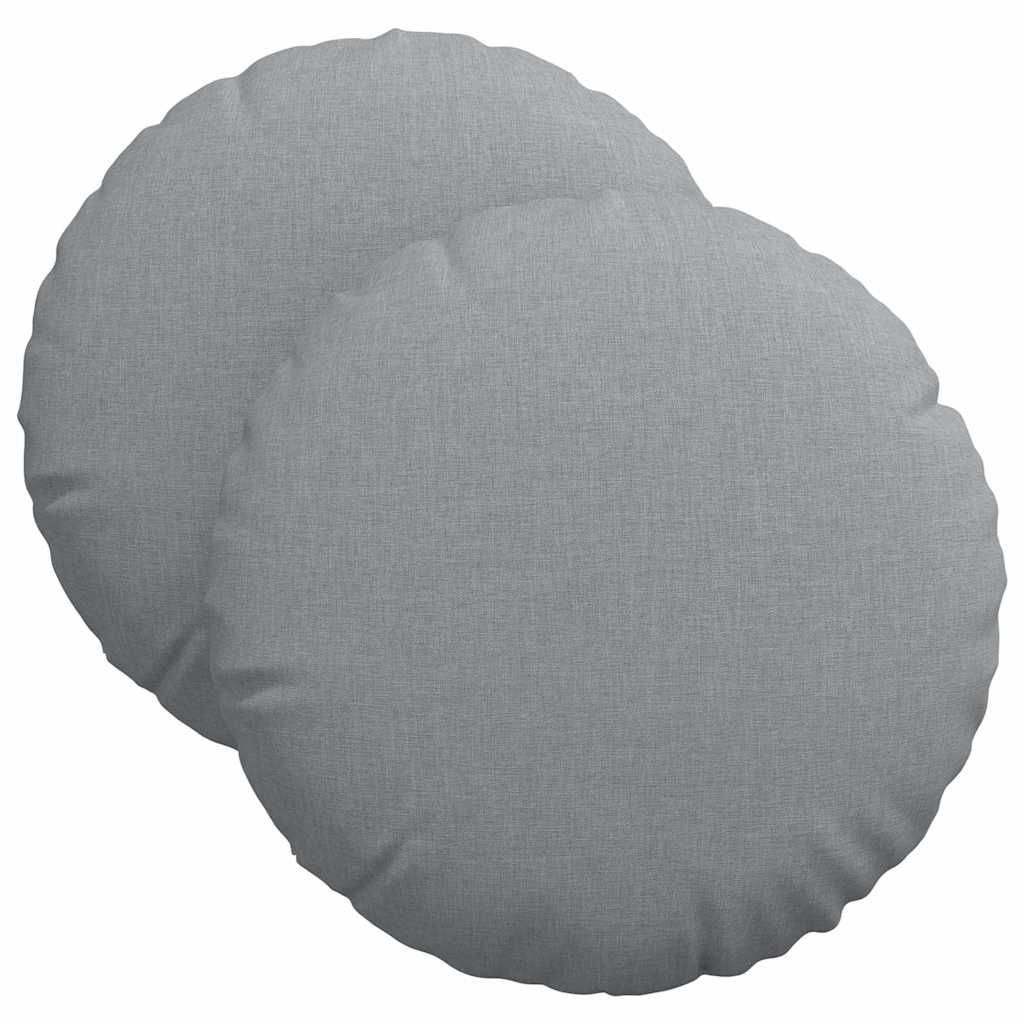 Coussins de chaise 2 pcs Gris clair Ø40 x 13 cm Tissu