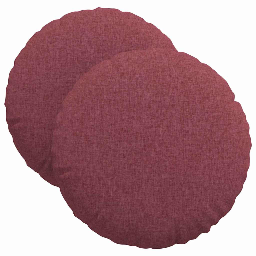 Seat Cushions 2 pcs Wine Red Ø40 x 13 cm Fabric