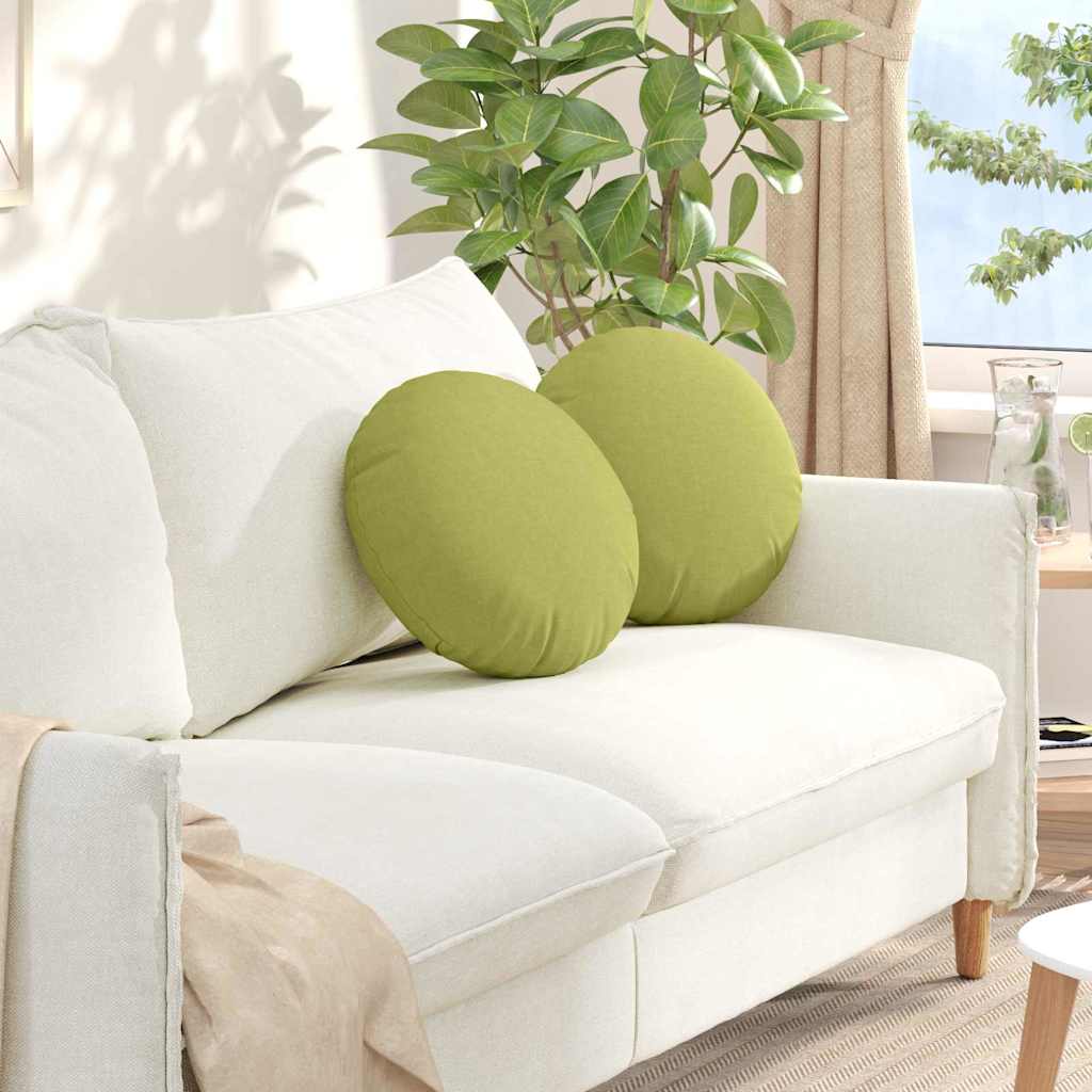 Coussins d'assise 2 pcs Vert clair Ø40 x 13 cm Tissu