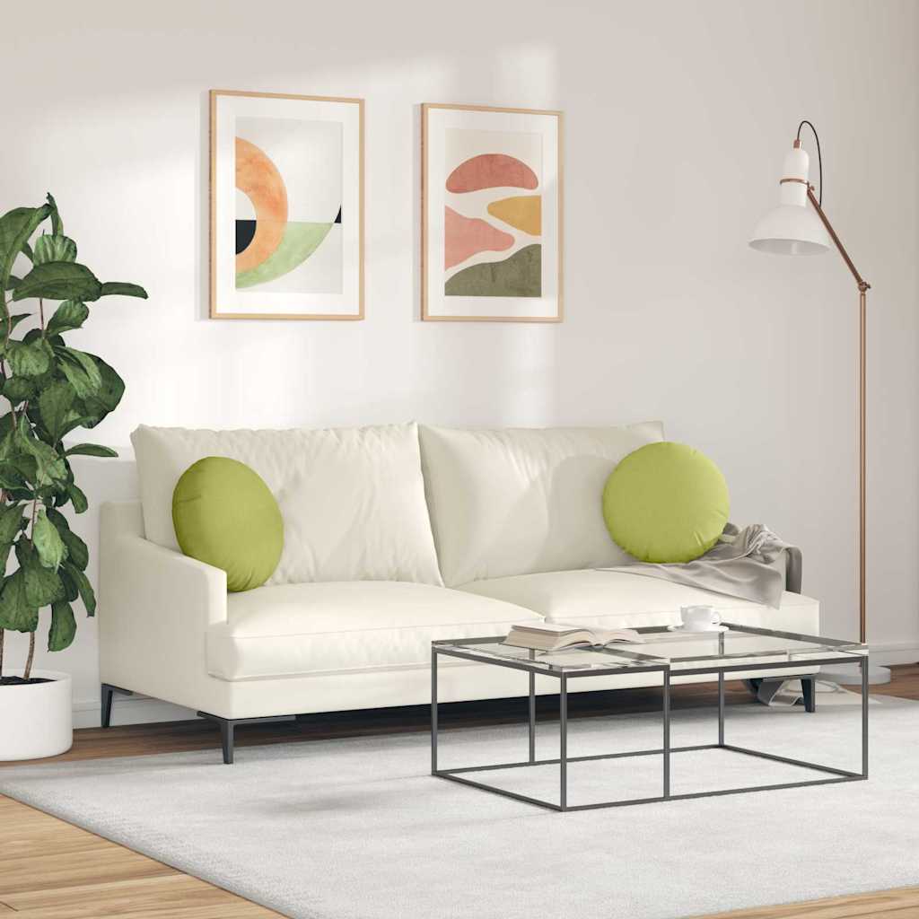 Coussins d'assise 2 pcs Vert clair Ø40 x 13 cm Tissu