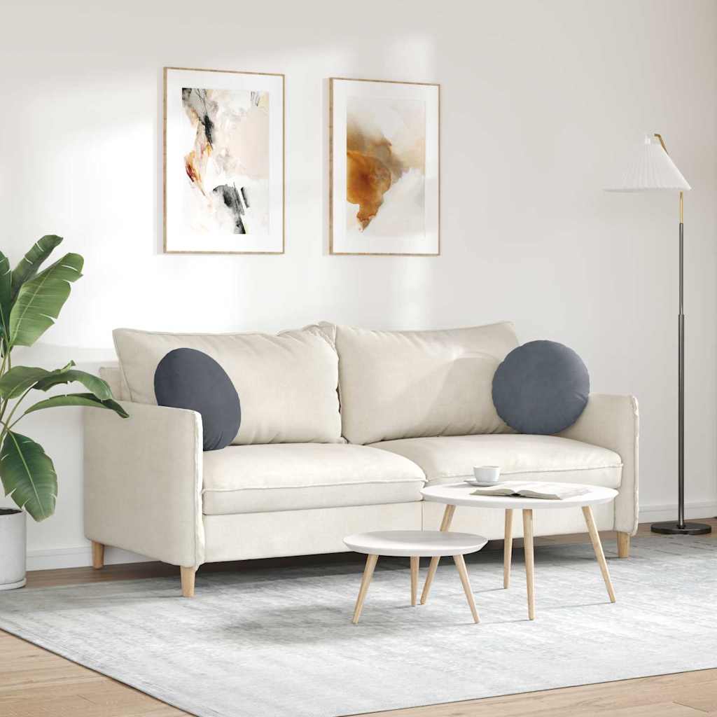 Coussins de chaise 2 pièces Gris foncé Ø 40 x 13 cm Velours