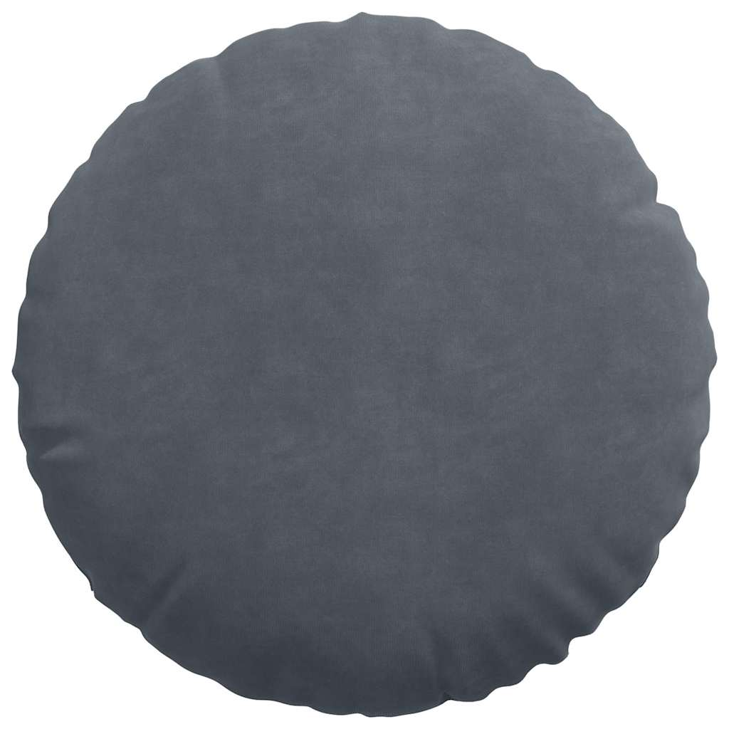 Coussins de chaise 2 pièces Gris foncé Ø 40 x 13 cm Velours