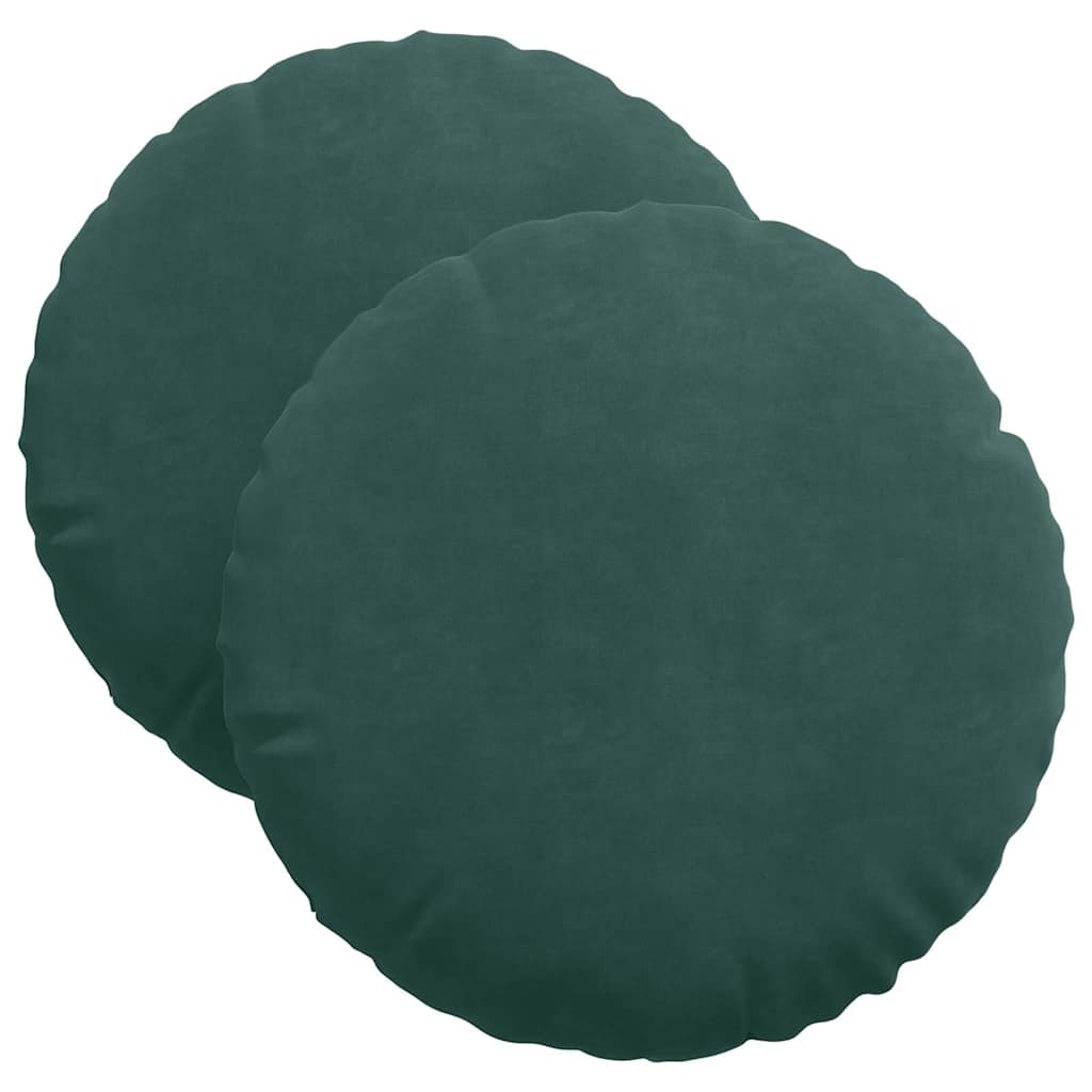 Coussins de chaise 2 pièces vert foncé Ø 40 x 13 cm Velours