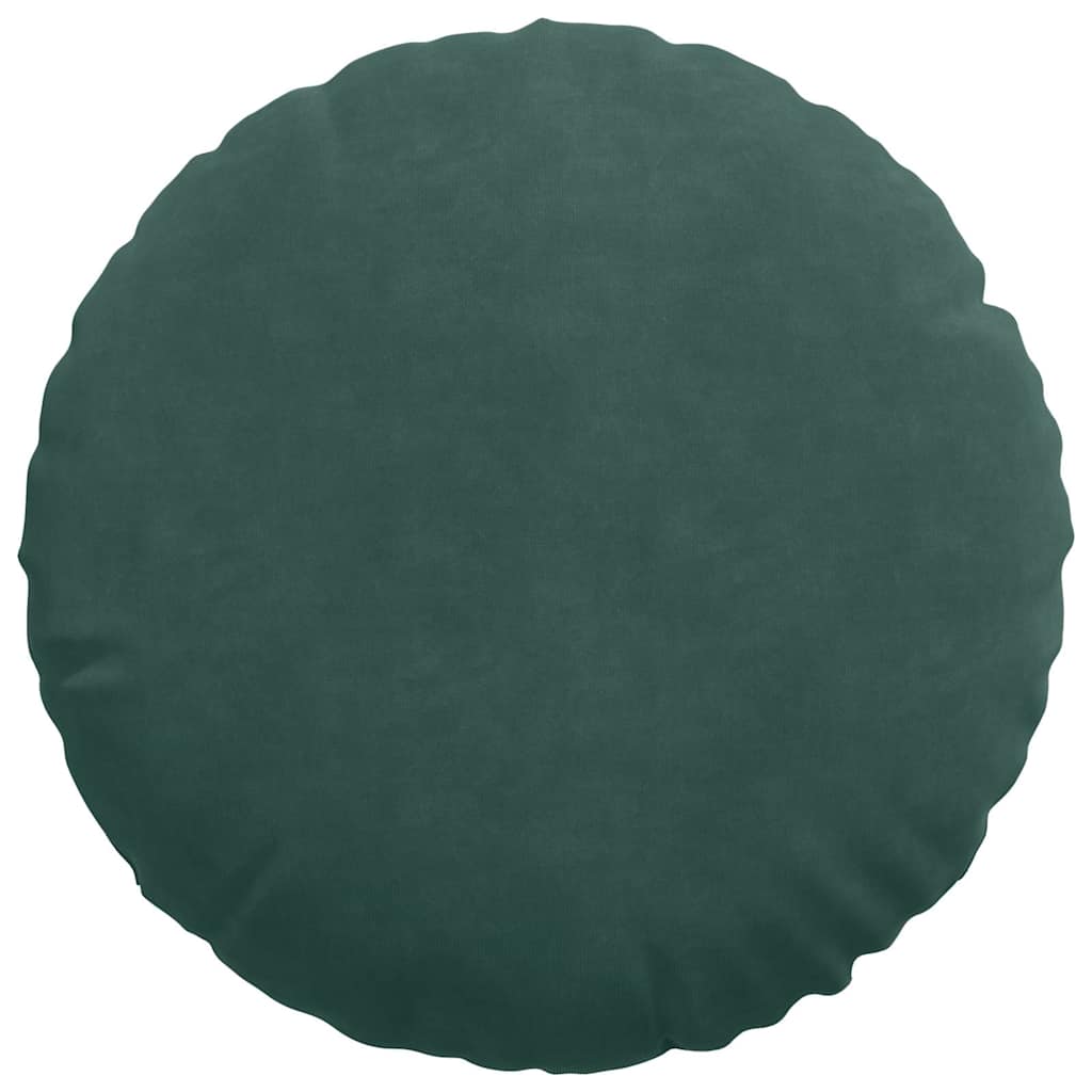 Coussins de chaise 2 pièces vert foncé Ø 40 x 13 cm Velours