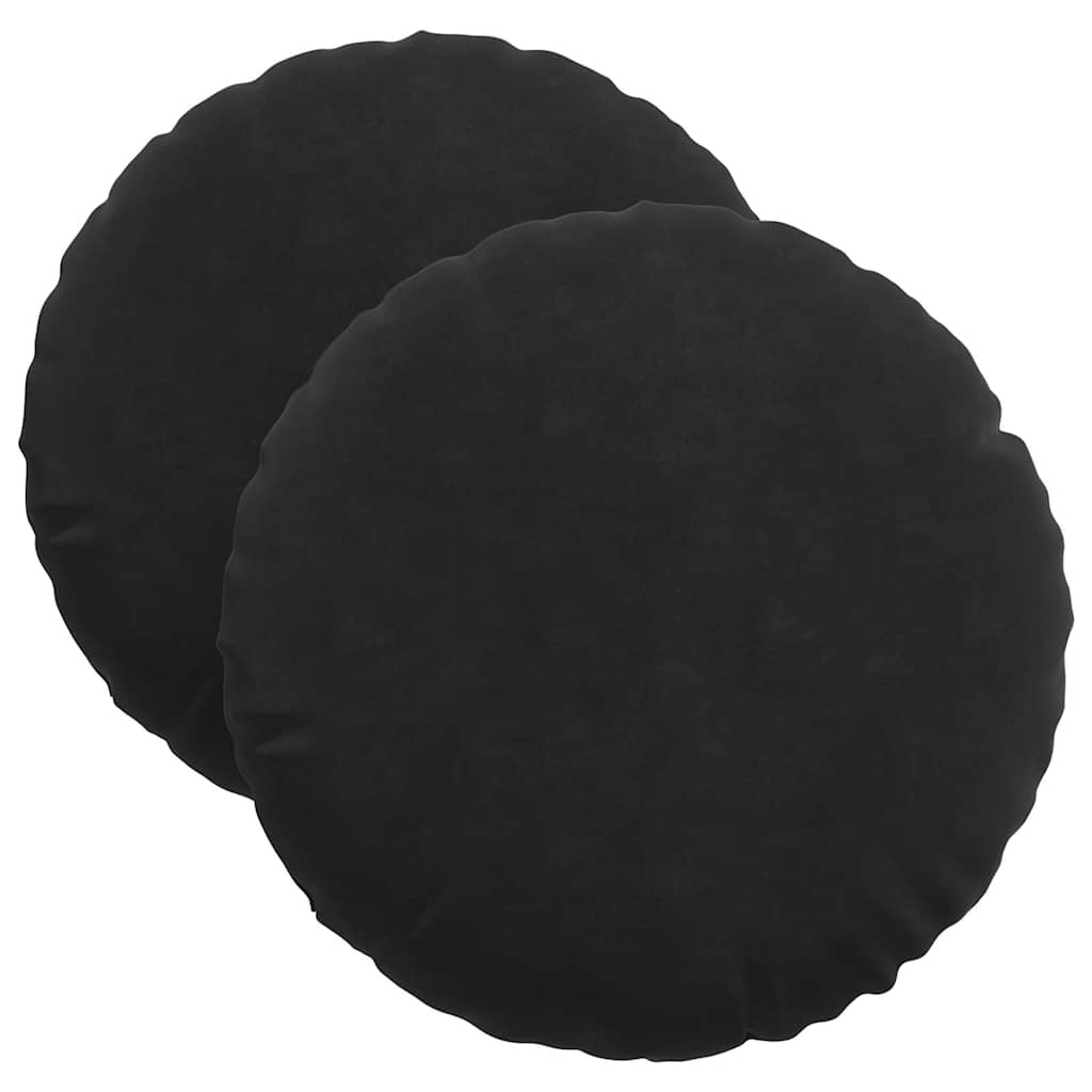 Coussins d'assise 2 pièces noirs Ø 40 x 13 cm Velours