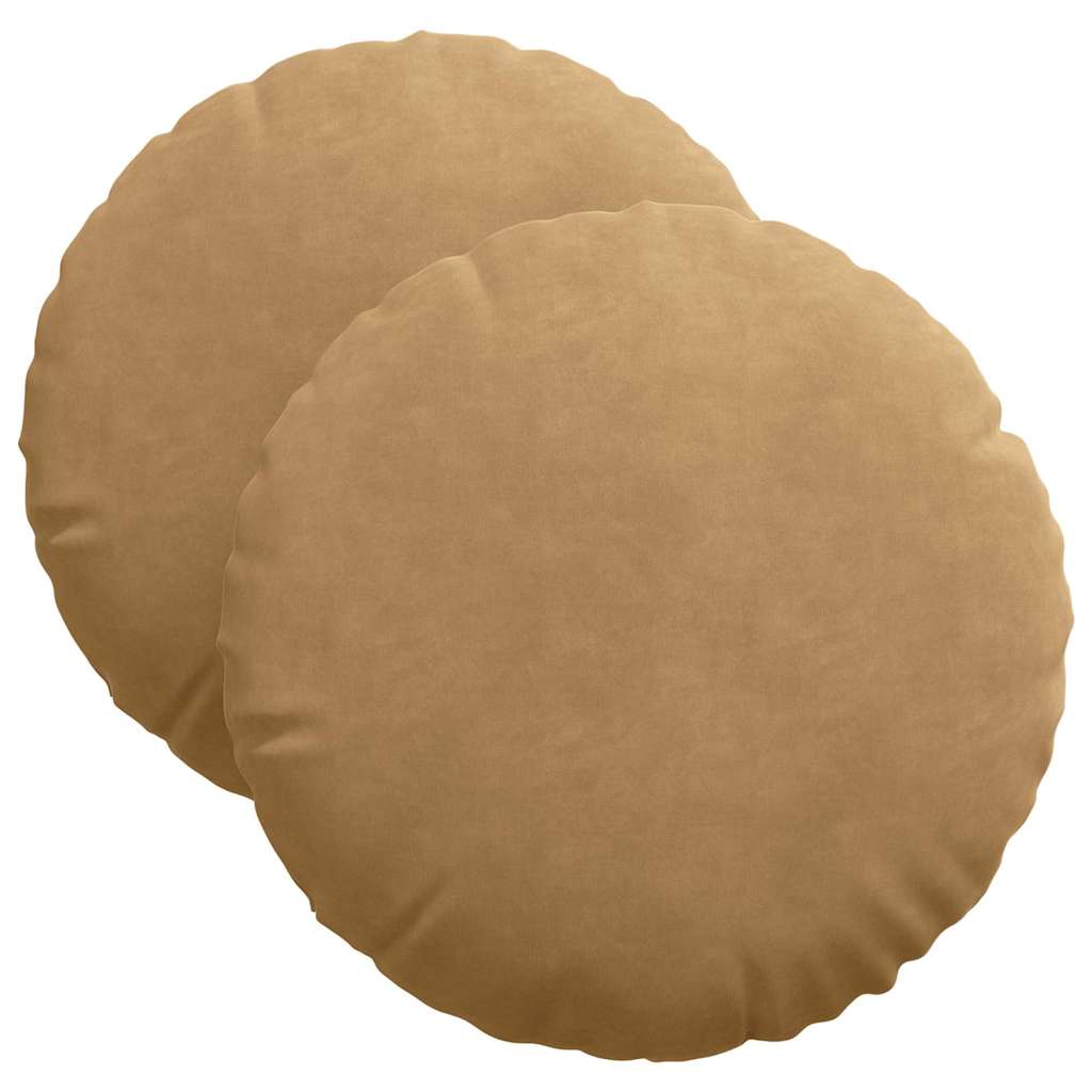 Seat Cushions 2 Piece Brown Ø 40 x 13 cm Velvet