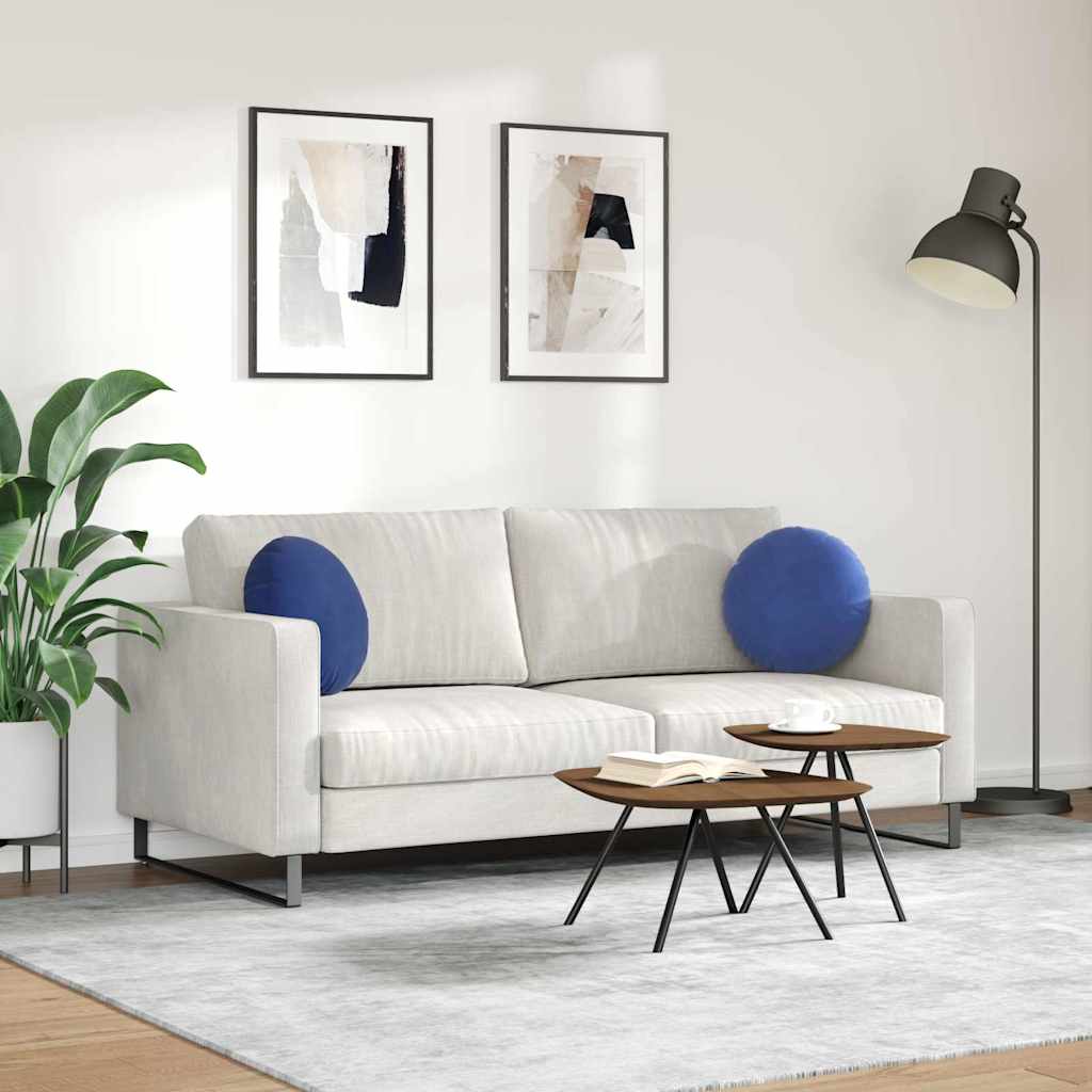 Coussins d'assise 2 pièces bleu police Ø 40 x 13 cm velours
