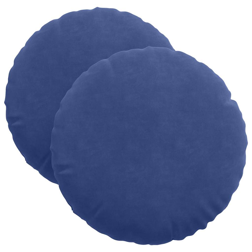 Coussins d'assise 2 pièces bleu police Ø 40 x 13 cm velours