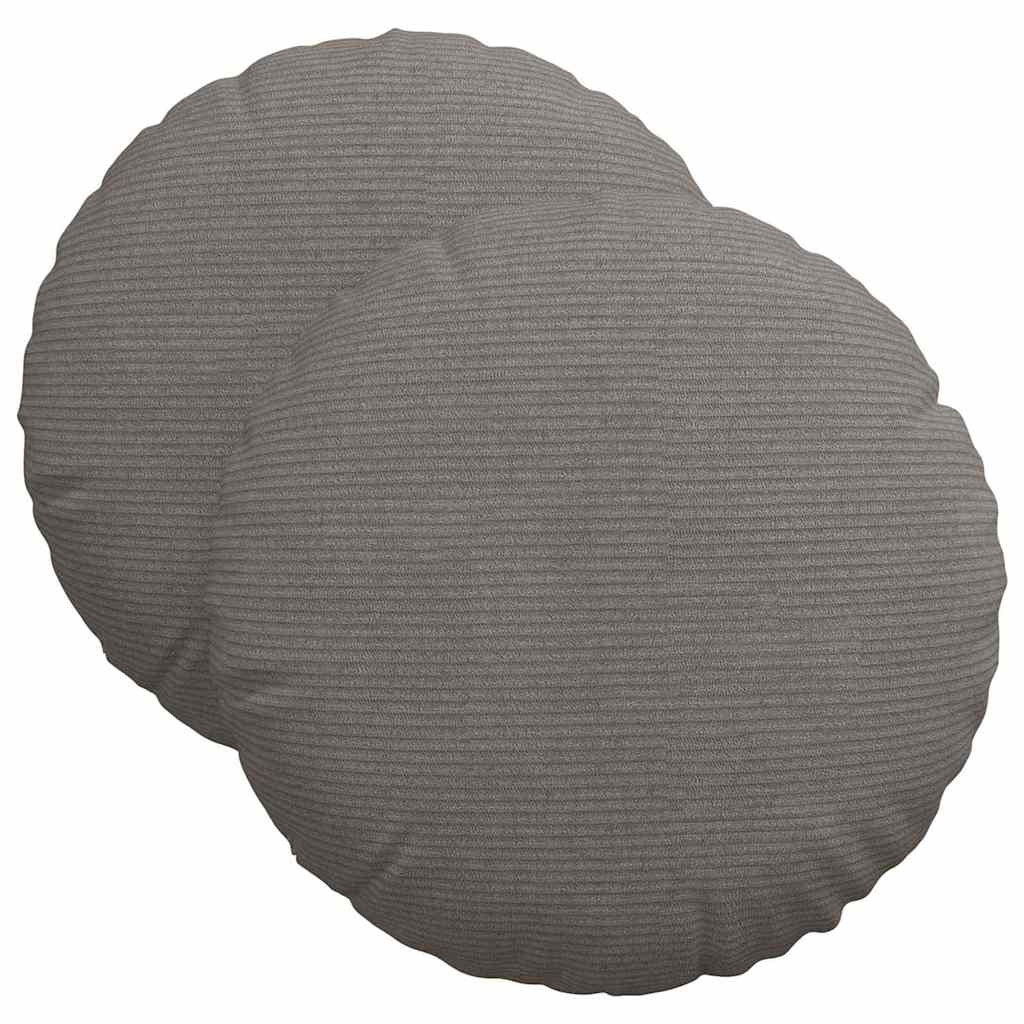 Coussins de chaise 2 pcs Gris clair Ø 40 cm Velours côtelé