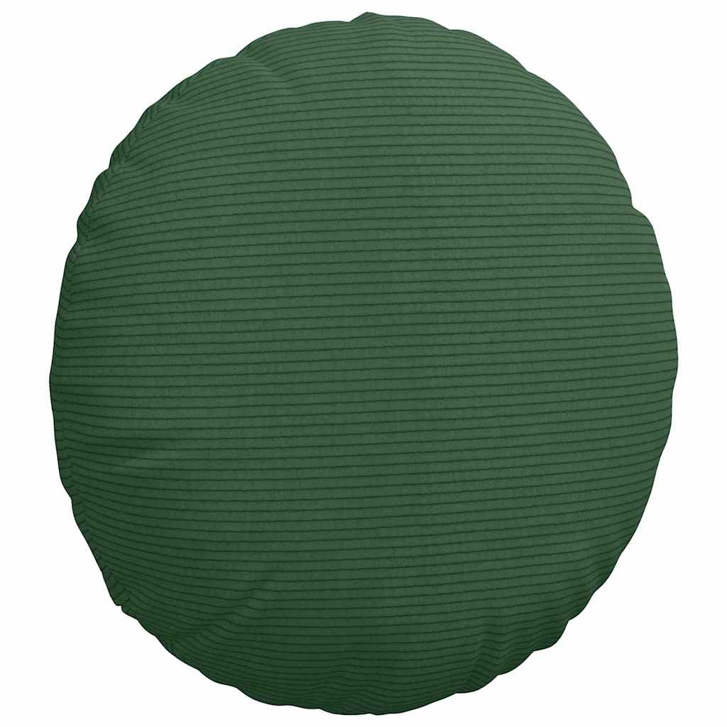 Seat Cushions 2 pcs Dark Green Ø 40 cm Corduroy