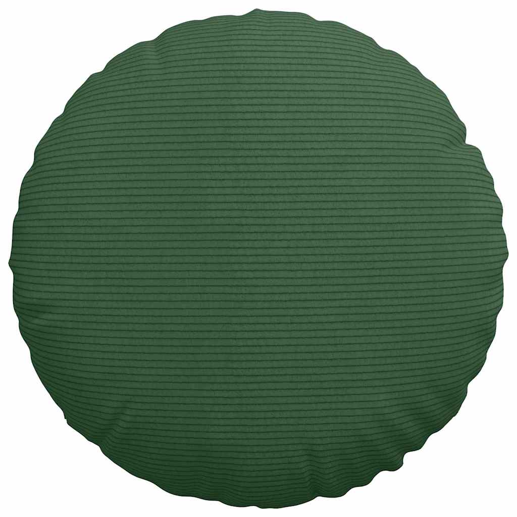 Seat Cushions 2 pcs Dark Green Ø 40 cm Corduroy