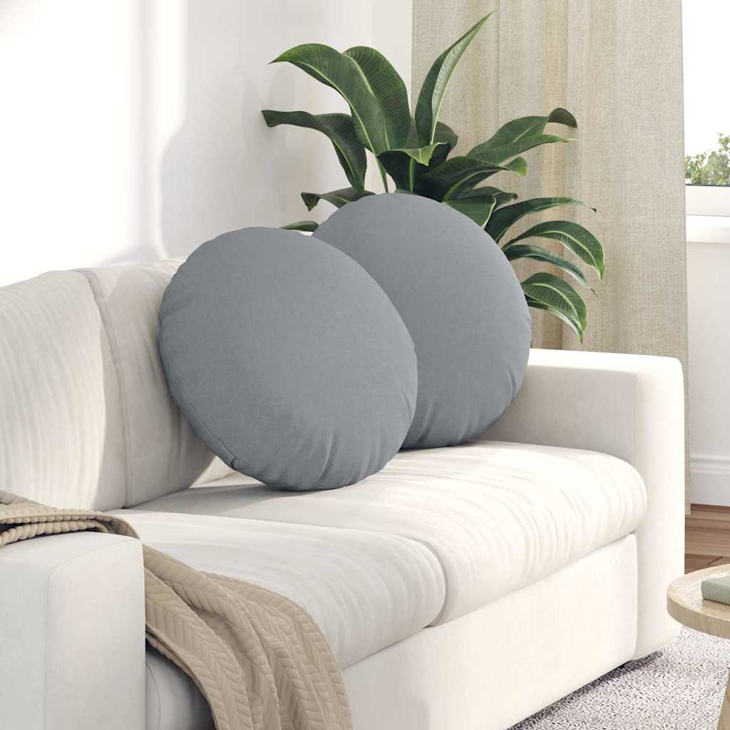 Coussins d'assise 2 pcs Gris clair Ø50 x 19 cm Tissu