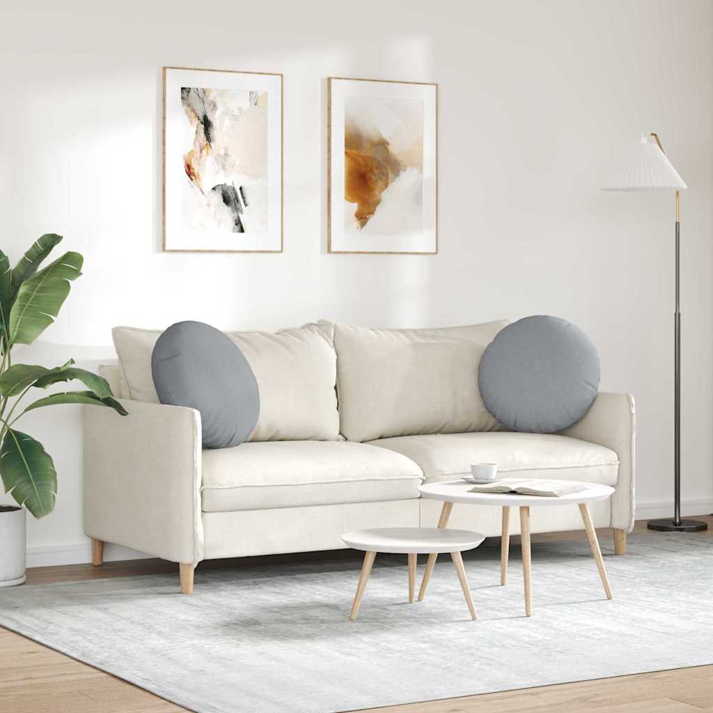 Coussins d'assise 2 pcs Gris clair Ø50 x 19 cm Tissu