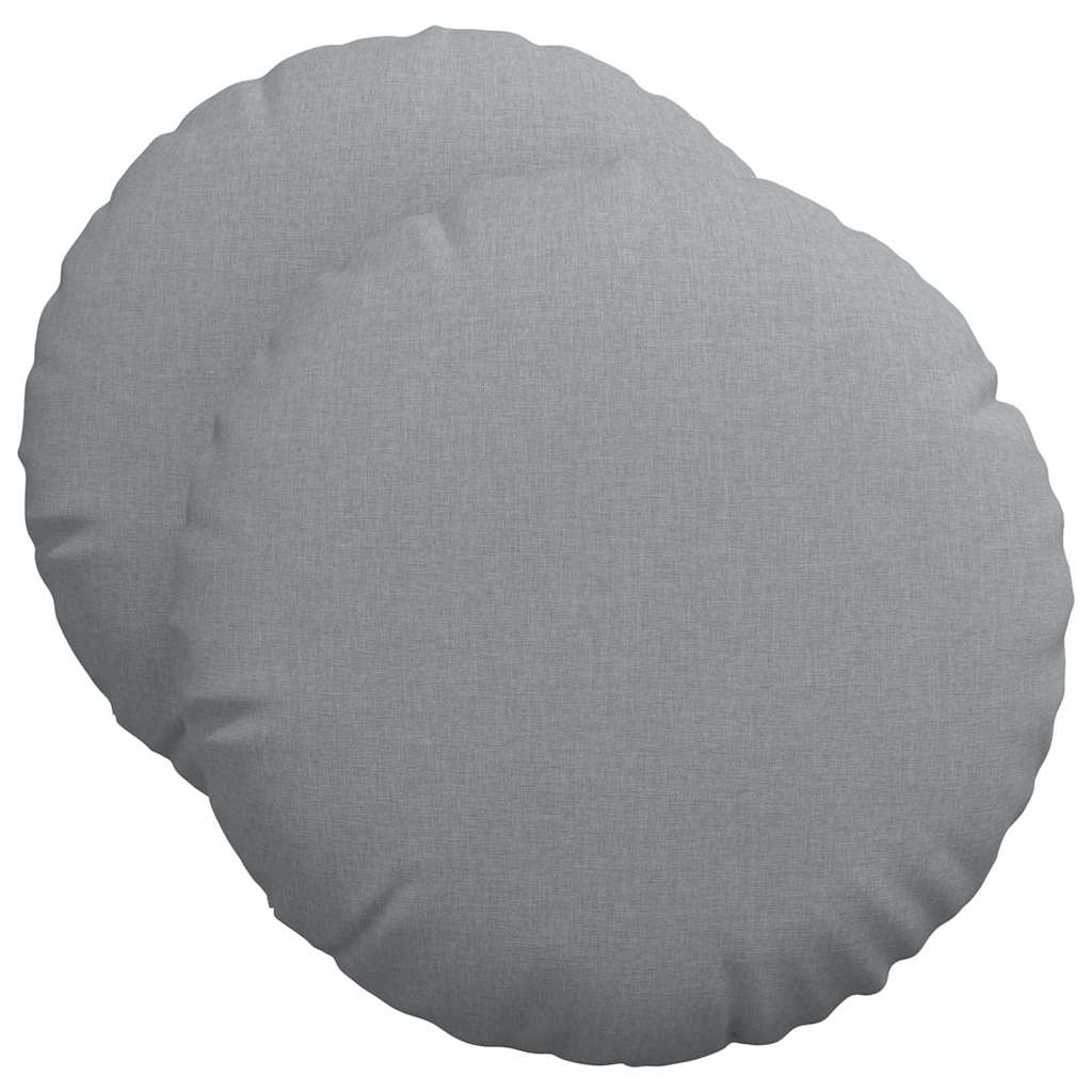 Coussins d'assise 2 pcs Gris clair Ø50 x 19 cm Tissu