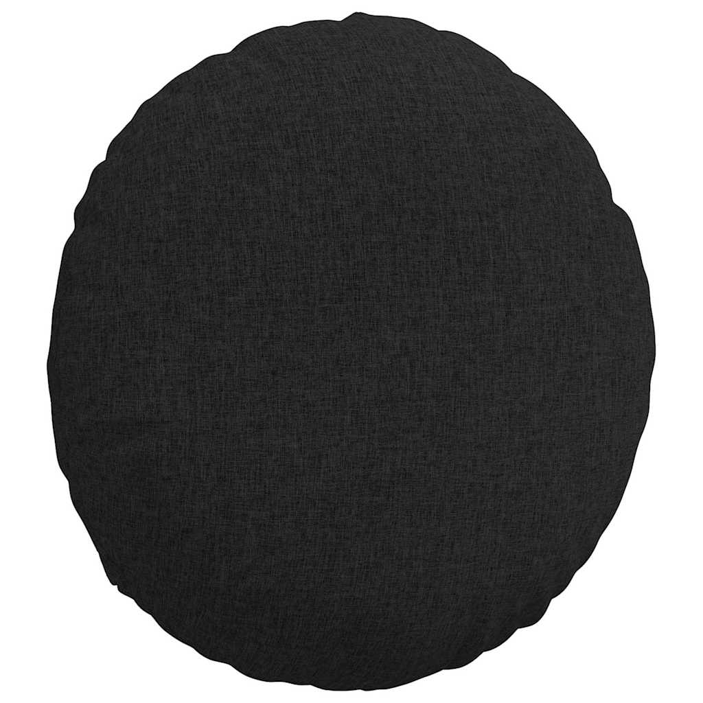 Coussins d'assise 2 pcs Noir Ø50 x 19 cm Tissu