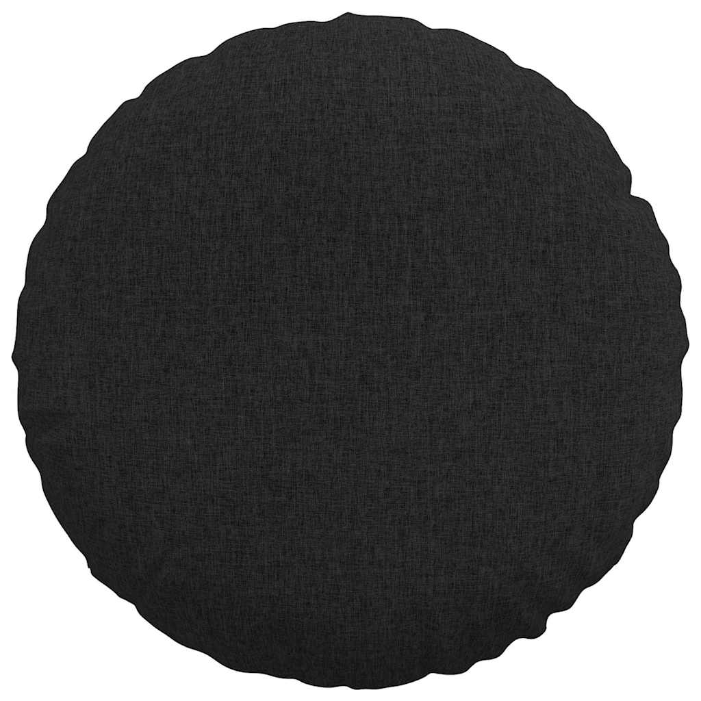 Coussins d'assise 2 pcs Noir Ø50 x 19 cm Tissu