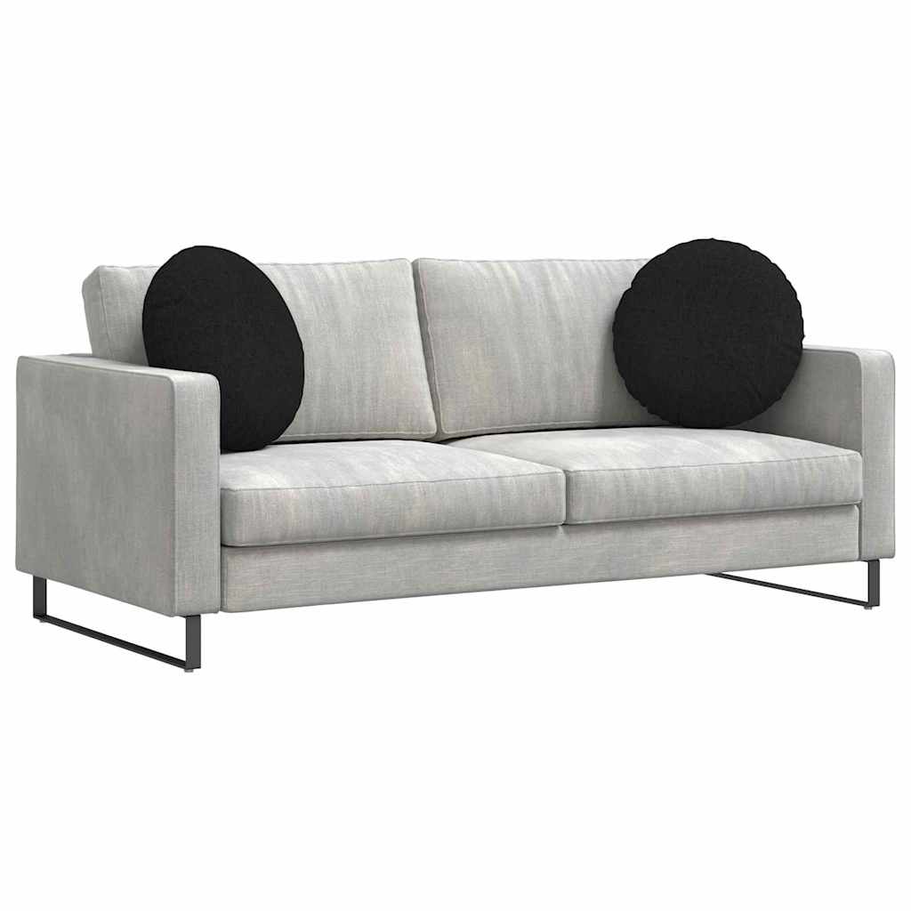 Coussins d'assise 2 pcs Noir Ø50 x 19 cm Tissu