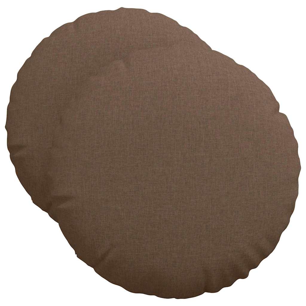 Coussins d'assise 2 pcs Marron Ø50 x 19 cm Tissu