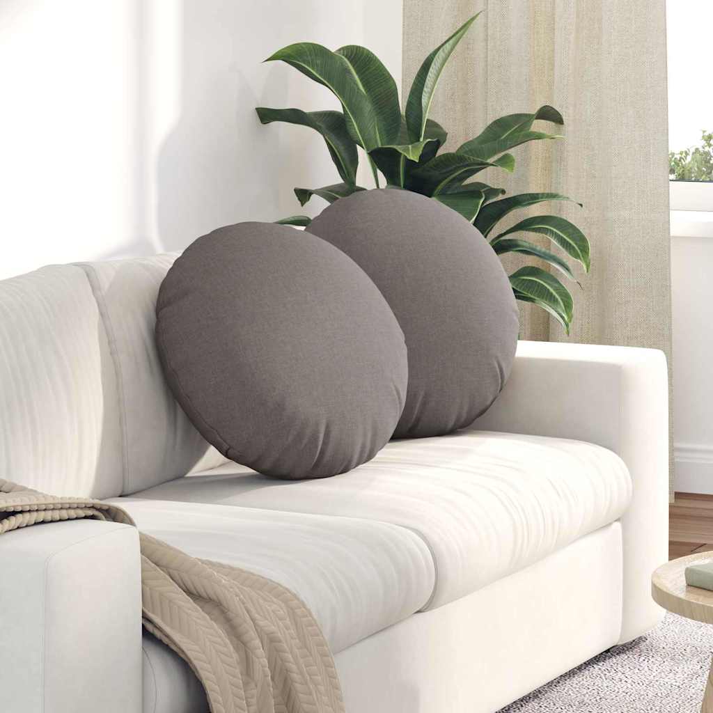 Coussins de chaise 2 pcs Taupe Ø50 x 19 cm Tissu