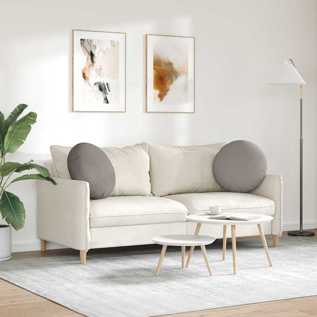 Coussins de chaise 2 pcs Taupe Ø50 x 19 cm Tissu