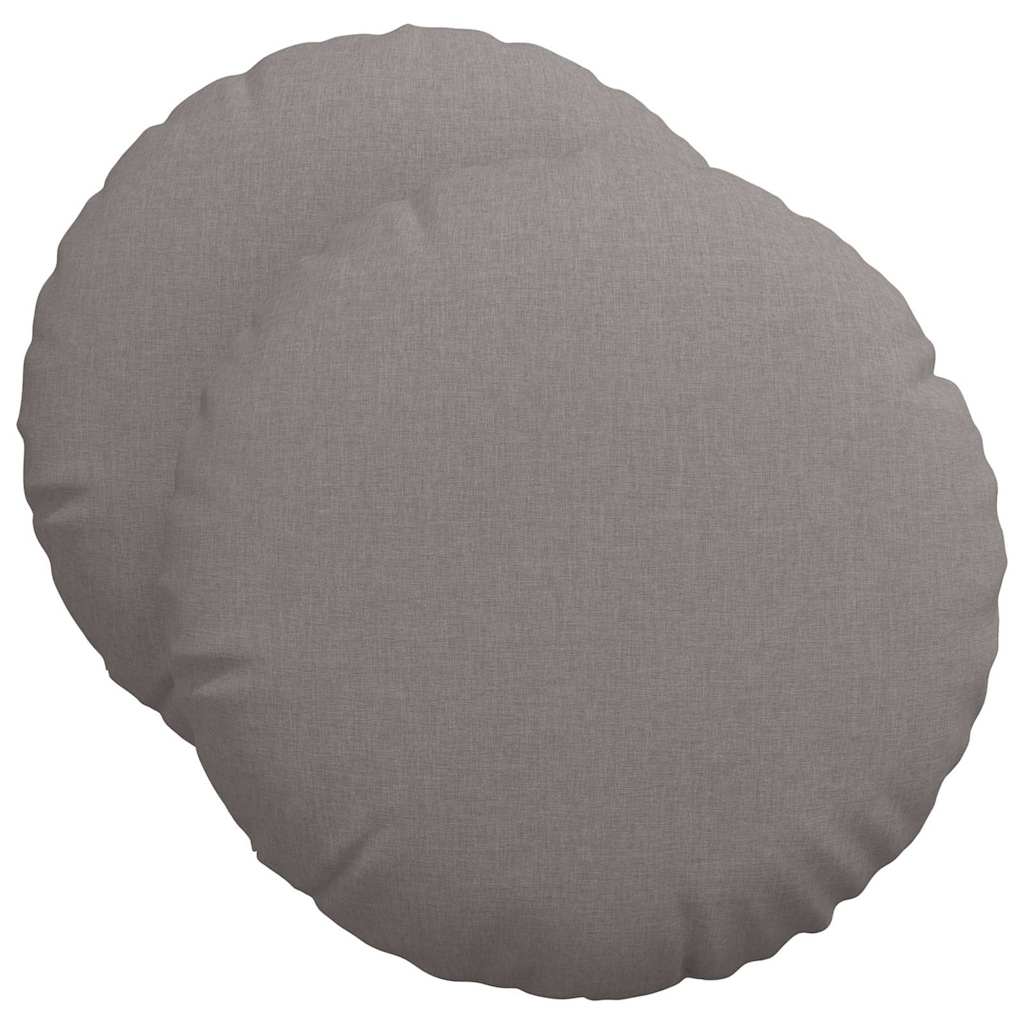 Coussins de chaise 2 pcs Taupe Ø50 x 19 cm Tissu