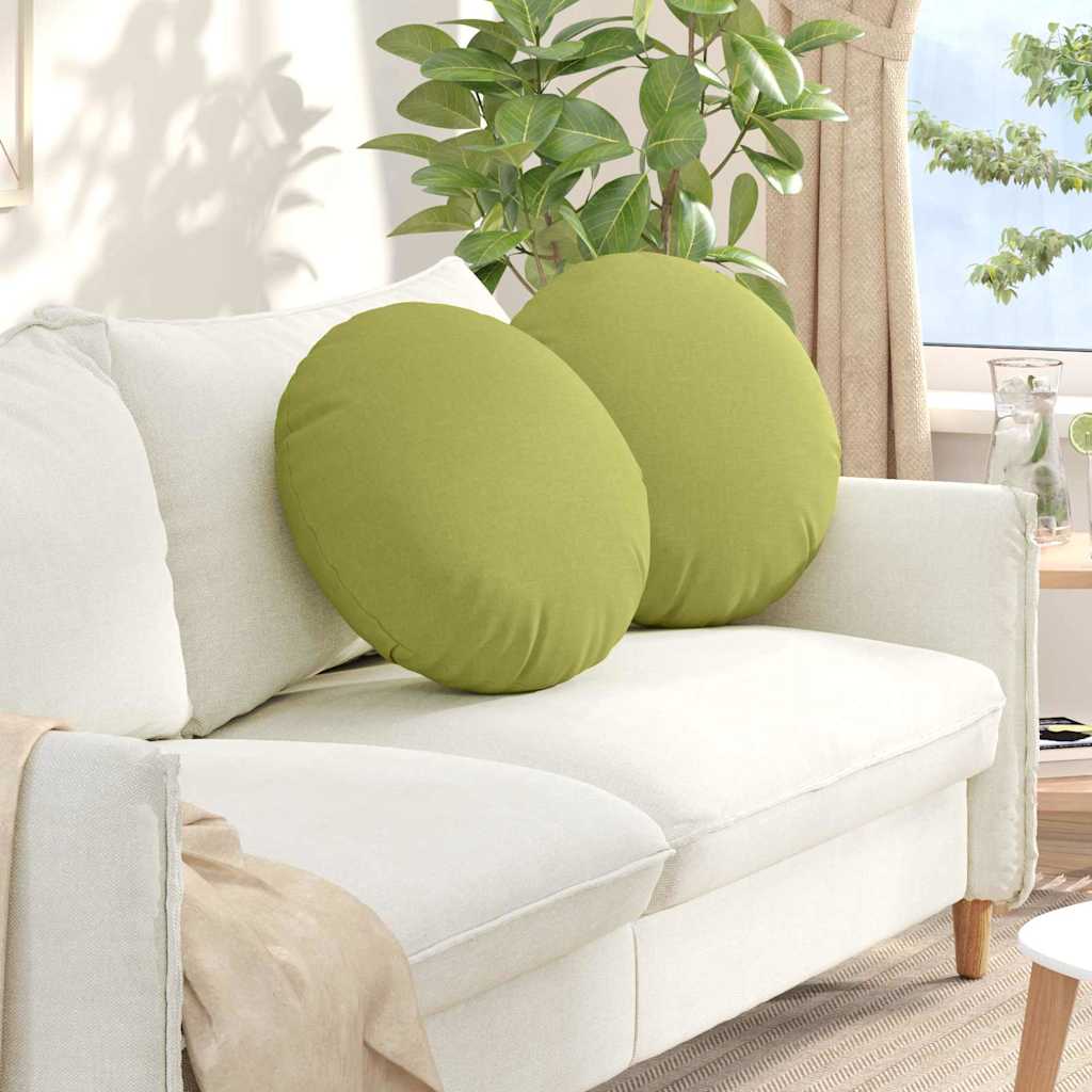 Coussins d'assise 2 pcs Vert clair Ø50 x 19 cm Tissu