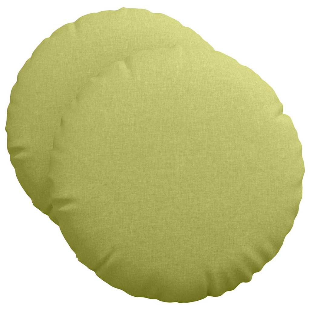 Coussins d'assise 2 pcs Vert clair Ø50 x 19 cm Tissu