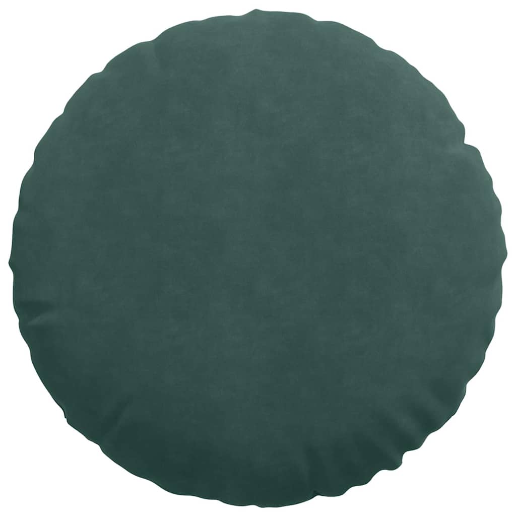 Coussins d'assise 2 pièces vert foncé Ø 50 x 19 cm Velours