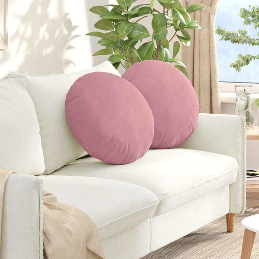 Sitzkissen 2 Stück Rosa Ø 50 x 19 cm Samt