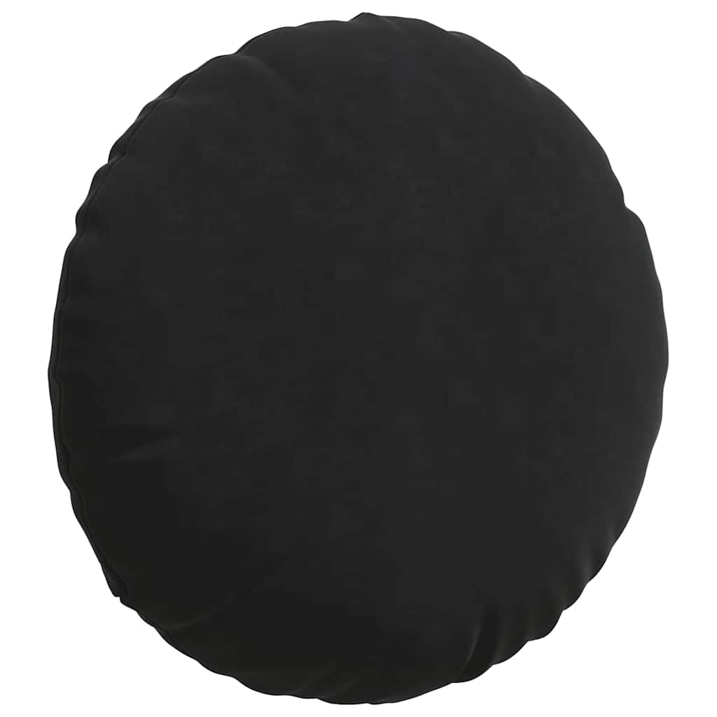 Seat Cushions 2 Pieces Black Ø 50 x 19 cm Velvet