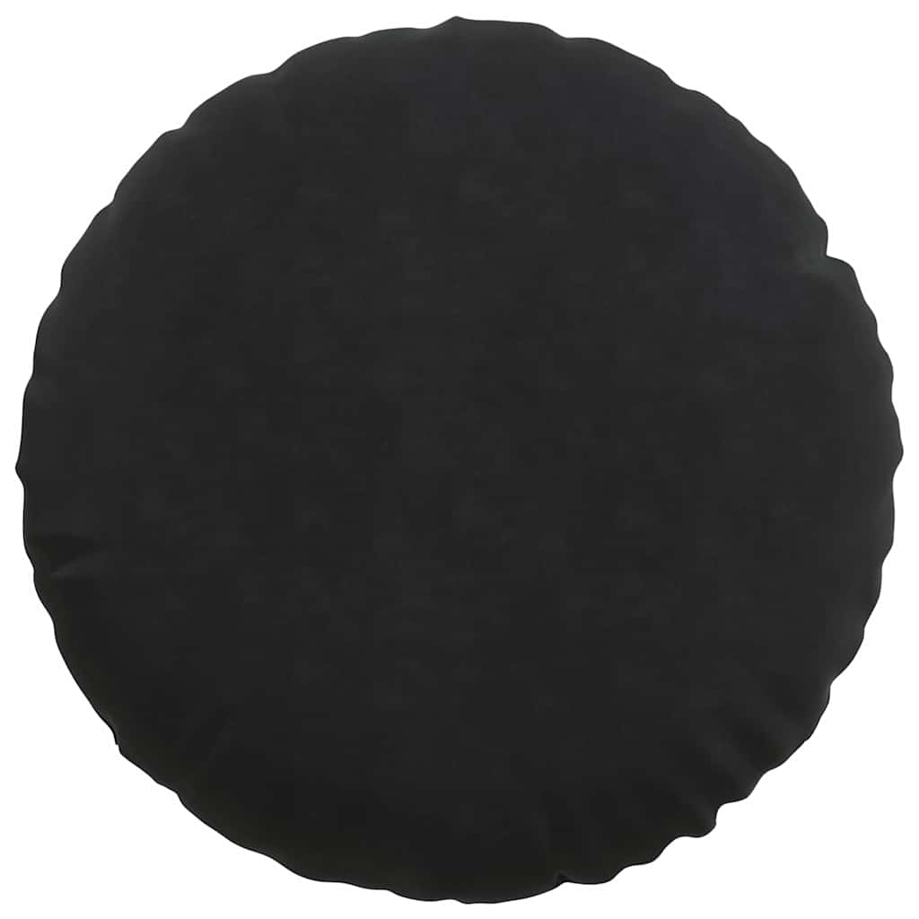 Seat Cushions 2 Pieces Black Ø 50 x 19 cm Velvet