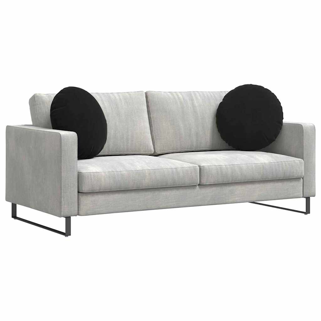 Seat Cushions 2 Pieces Black Ø 50 x 19 cm Velvet