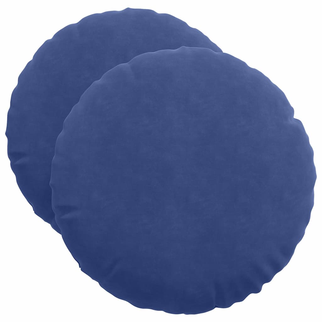 Coussins de siège 2 pièces bleu police Ø 50 x 19 cm velours