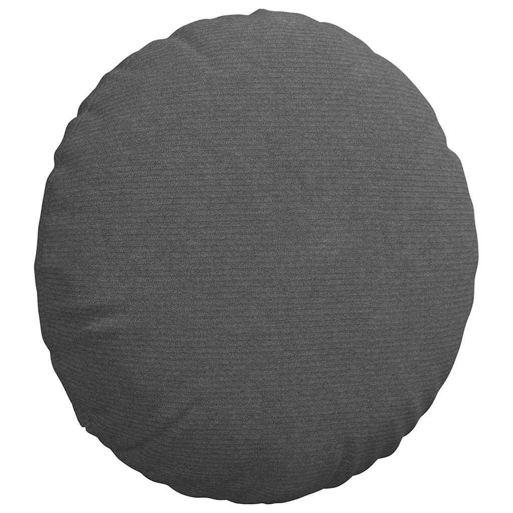 Coussins d'assise 2 pcs Gris foncé Ø 50 cm Tissu côtelé