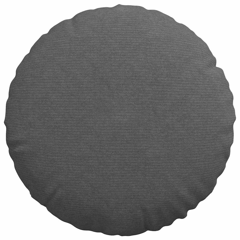 Coussins d'assise 2 pcs Gris foncé Ø 50 cm Tissu côtelé
