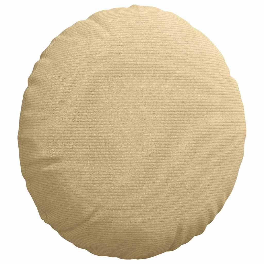 Seat Cushions 2 pcs Grey-Green Ø 50 cm Corduroy