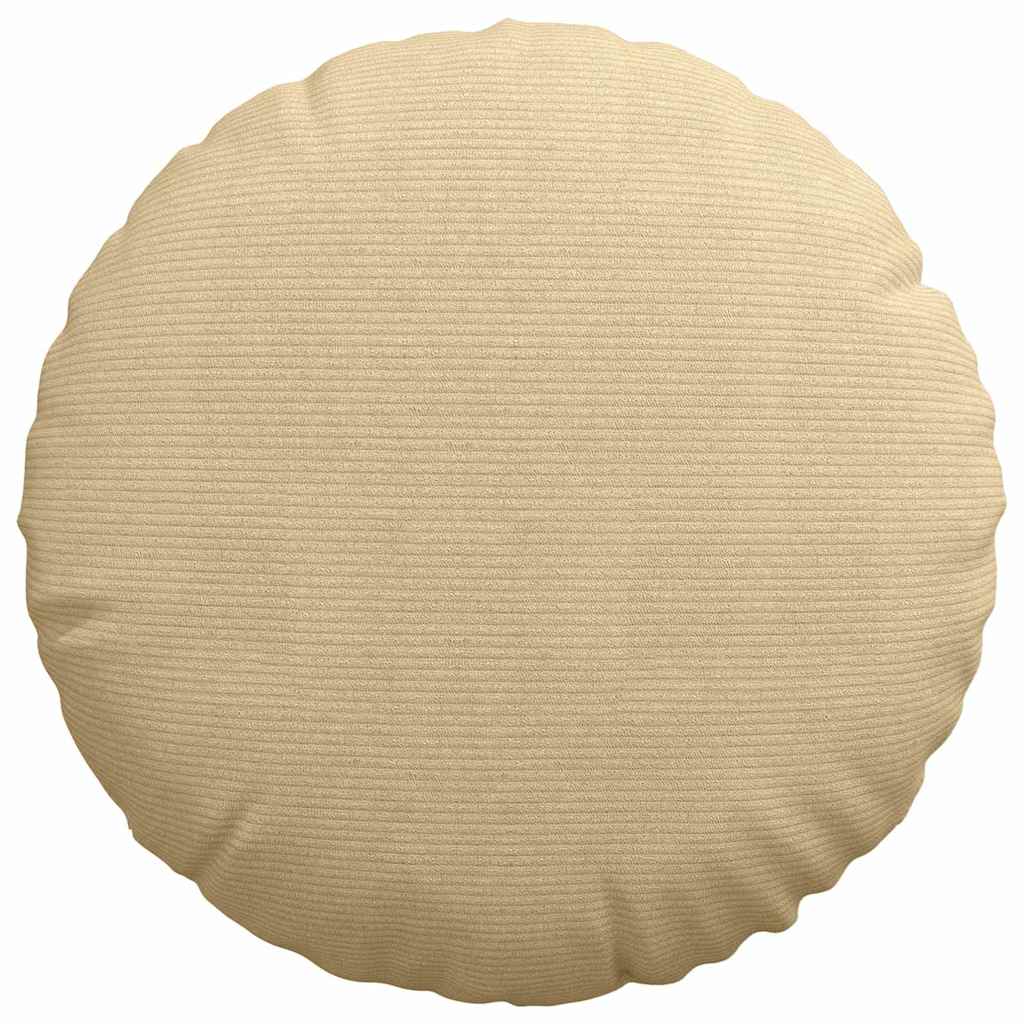 Seat Cushions 2 pcs Grey-Green Ø 50 cm Corduroy