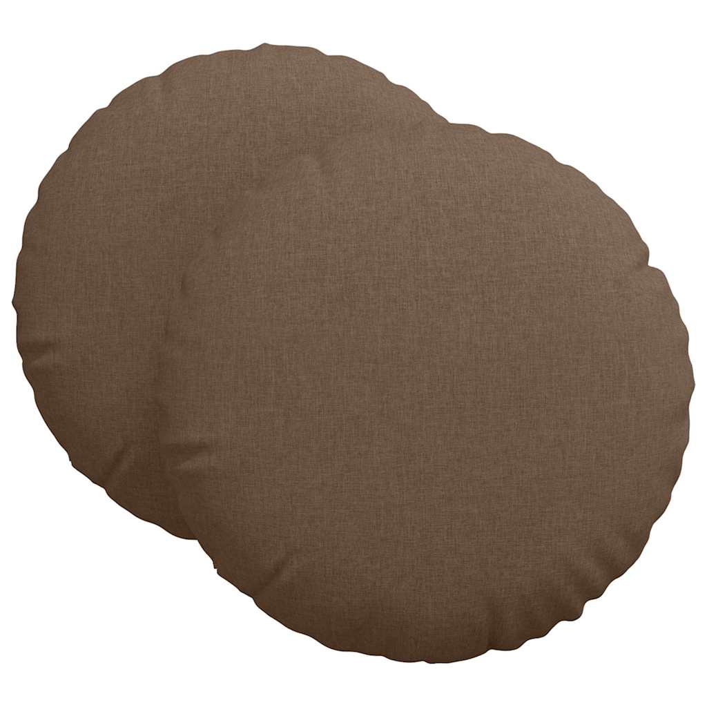 Coussins d'assise 2 pcs Marron Ø60 x 21 cm Tissu