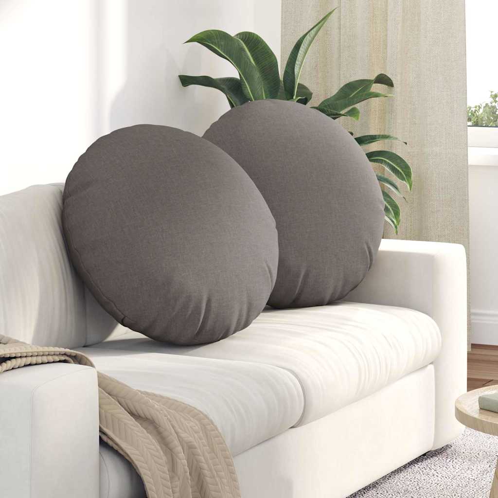 Seat Cushions 2 pcs Taupe Ø60 x 21 cm Fabric