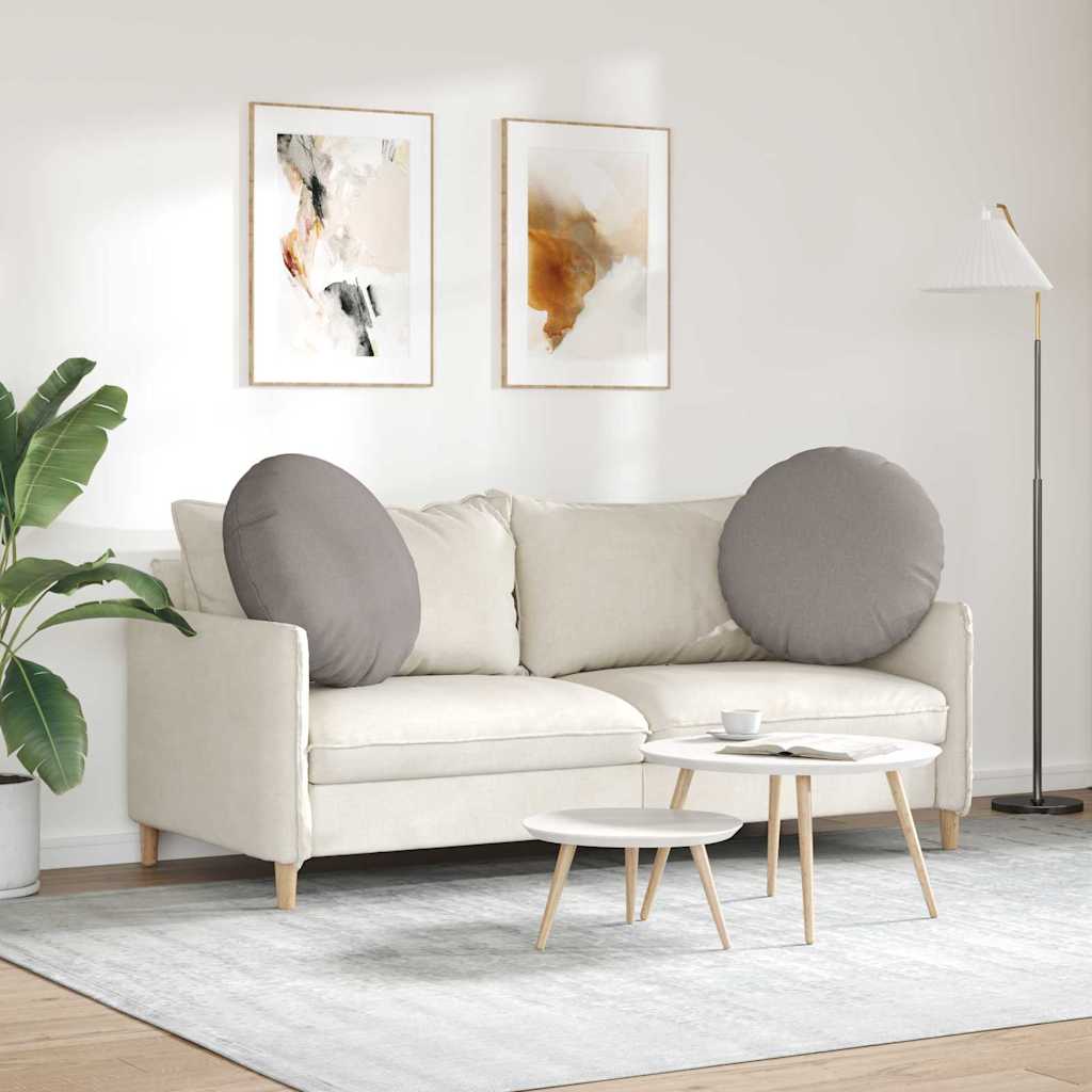 Seat Cushions 2 pcs Taupe Ø60 x 21 cm Fabric