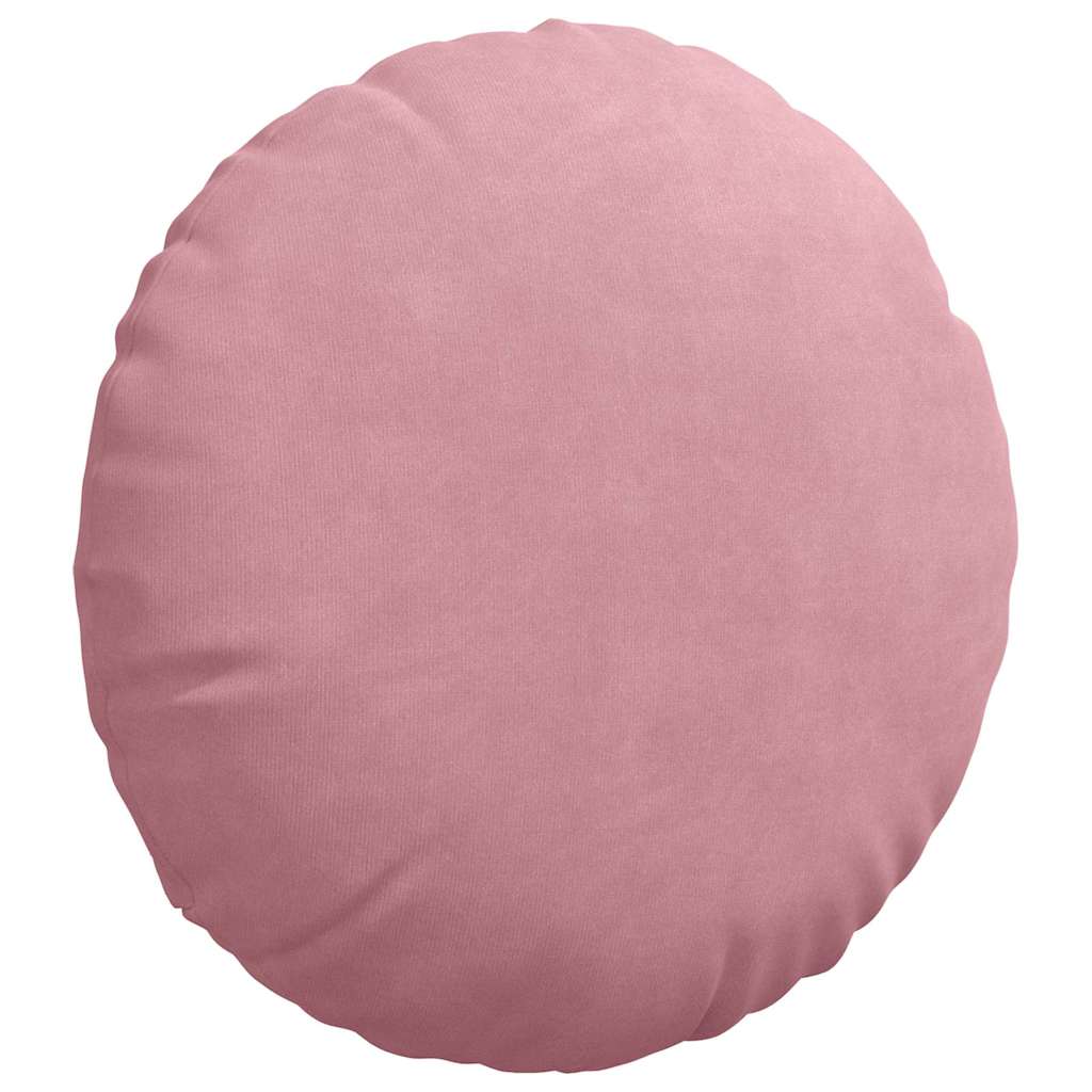 Seat Cushion 2 Pieces Pink Ø 60 x 21 cm Velvet