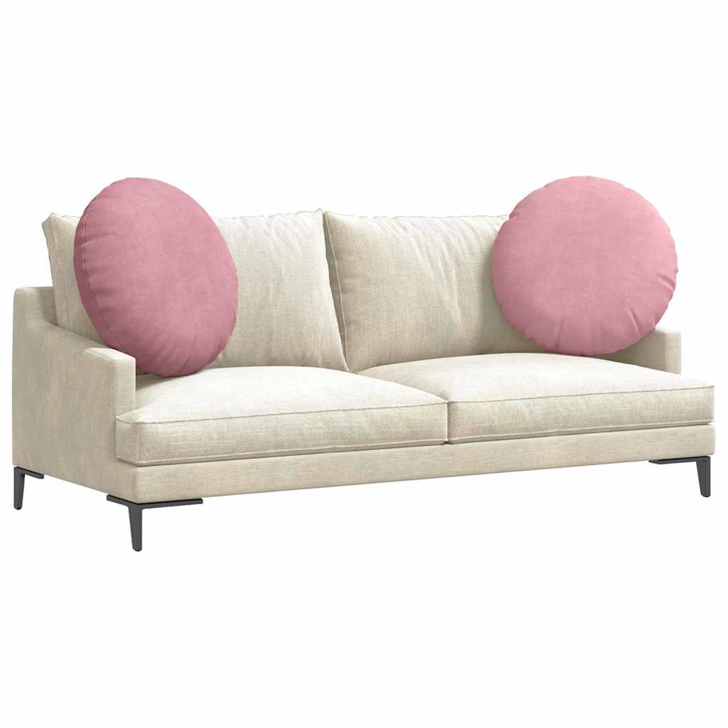 Seat Cushion 2 Pieces Pink Ø 60 x 21 cm Velvet