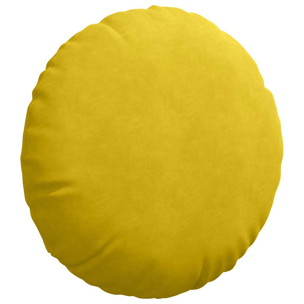 Sitzkissen 2 Stück Gelb Ø 60 x 21 cm Samt