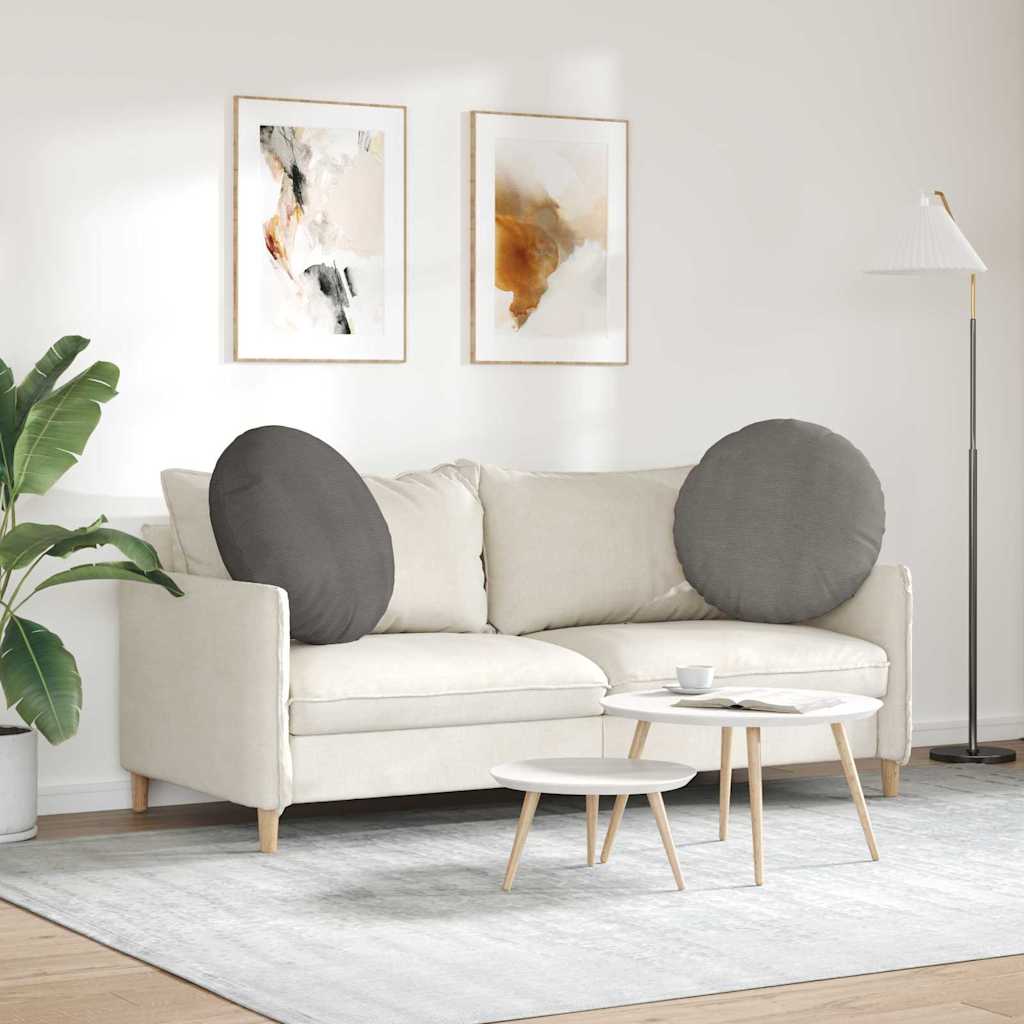 Coussins d'assise 2 pcs gris clair Ø 60 cm velours côtelé