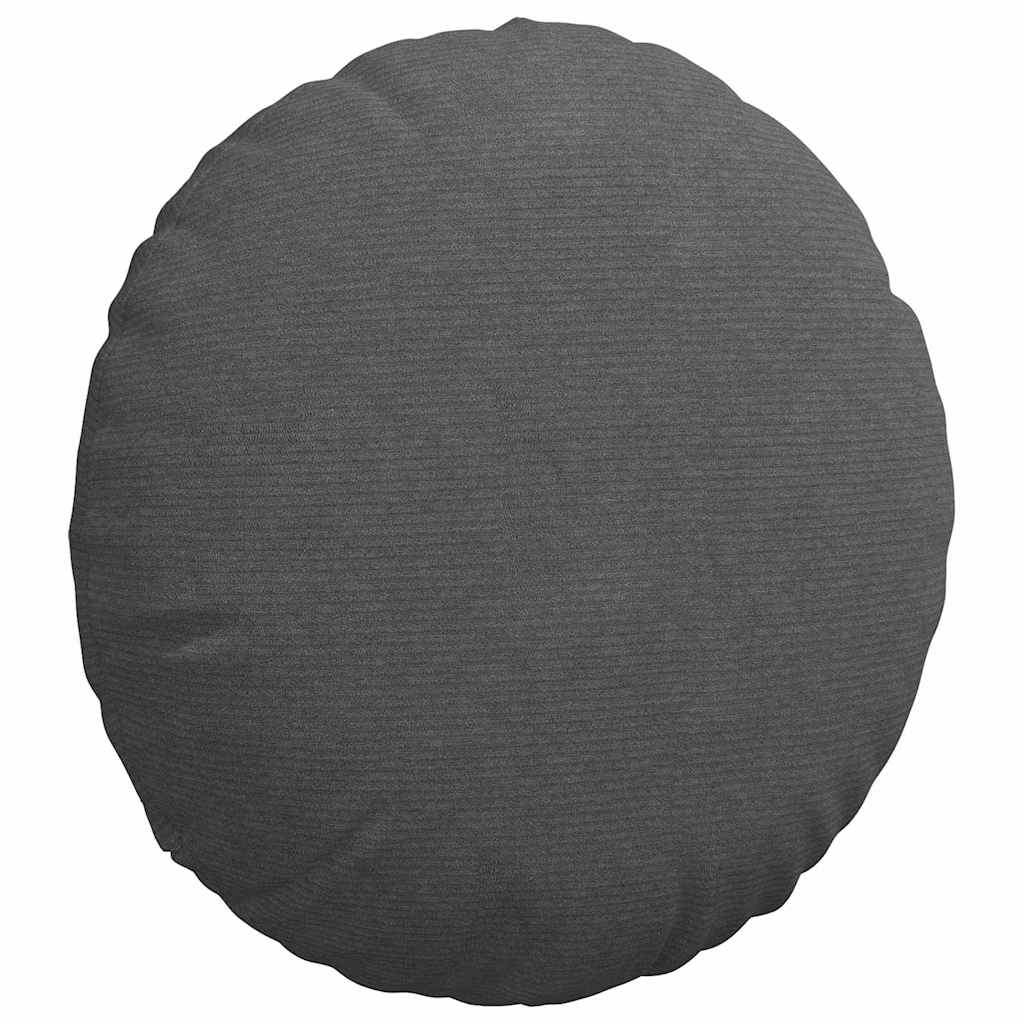 Seat cushions 2 pcs Dark Grey Ø 60 cm Corduroy