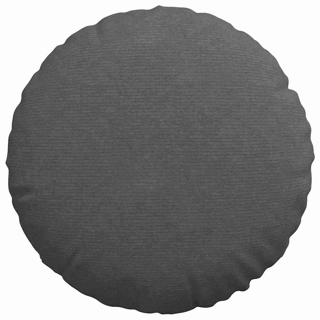 Seat cushions 2 pcs Dark Grey Ø 60 cm Corduroy