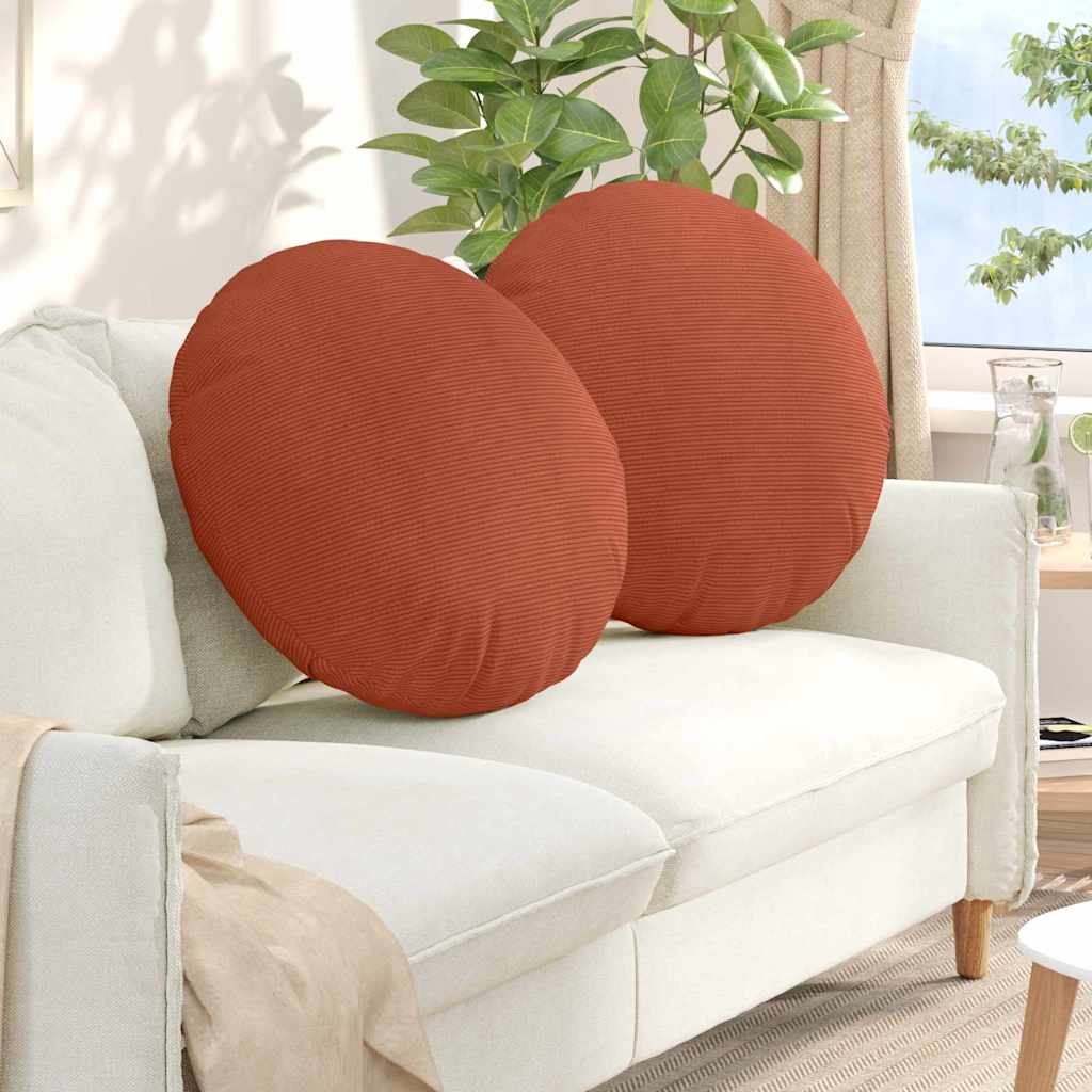 Sitzkissen 2 pcs Rot-Orange Ø 60 cm Cordstoff